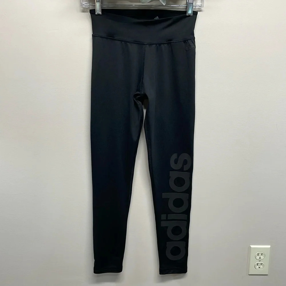 Adidas Climalite Fab Long Black Tight Leggings Mid Rise DU1791 Size S